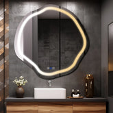 LED Spiegel Asymmetrisch Ovaal | met Touch-Knoppen | en Anti-Condens Functie | Instelbare lichttemperatuur - Reyze Serie Salono Model 1