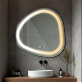 LED Spiegel Asymmetrisch | met Touch-Knoppen | en Anti-Condens Functie | Instelbare lichttemperatuur - Reyze Serie Salono Model 1