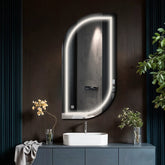 LED Spiegel Semi-ovaal 1 | met Touch-Knop | Neutraal wit licht - Reyze Serie Salono Model 1