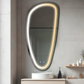 LED Spiegel Asymmetrisch Vertical | met Touch-Knoppen | en Anti-Condens Functie | Instelbare lichttemperatuur - Reyze Serie Salono Model 1