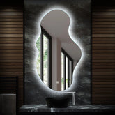 LED Spiegel Asymmetrisch 2 | met Touch-Knop | Koud wit licht - Reyze Serie Ambient Model 1 - Verticaal