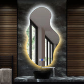 LED Spiegel Asymmetrisch 2 | met Touch-Knoppen | en Anti-Condens Functie | Instelbare lichttemperatuur - Reyze Serie Ambient Model 1 - Verticaal