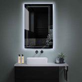 LED Spiegel Verticaal | met Touch-Knop | Koud wit licht - Reyze Serie Good Vibes Model 3