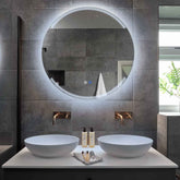 LED Spiegel Rond | met Touch-Knoppen | en Anti-Condens Functie | Koud wit licht - Reyze Serie Edge Model 8