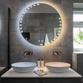 LED Spiegel Rond | met Touch-Knoppen | en Anti-Condens Functie | Instelbare lichttemperatuur - Reyze Serie Edge Model 6