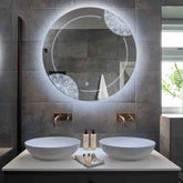 LED Spiegel Rond | met Touch-Knoppen | en Anti-Condens Functie | Koud wit licht - Reyze Serie Good Vibes Model 7