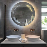 LED Spiegel Rond | met Touch-Knoppen | en Anti-Condens Functie | Instelbare lichttemperatuur - Reyze Serie Good Vibes Model 2