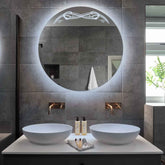 LED Spiegel Rond | Zonder Touchknoppen | Koud wit licht - Reyze Serie Good Vibes Model 6