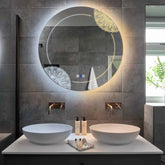 LED Spiegel Rond | met Touch-Knoppen | en Anti-Condens Functie | Instelbare lichttemperatuur - Reyze Serie Good Vibes Model 7