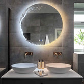 LED Spiegel Rond | met Touch-Knoppen | en Anti-Condens Functie | Instelbare lichttemperatuur - Reyze Serie Good Vibes Model 8