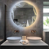 LED Spiegel Rond | met Touch-Knoppen | en Anti-Condens Functie | Instelbare lichttemperatuur - Reyze Serie Simetria Model 3