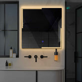 LED Spiegel Vierkant | met Touch-Knop | Warm Wit Licht - Reyze Serie Edge Model 2