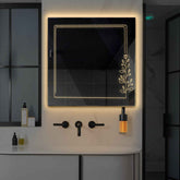 LED Spiegel Vierkant | Zonder Touchknoppen | Warm Wit Licht - Reyze Serie Good Vibes Model 3