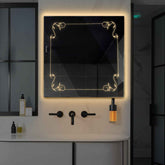 LED Spiegel Vierkant | Zonder Touchknoppen | Warm Wit Licht - Reyze Serie Good Vibes Model 5