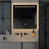 LED Spiegel Vierkant | met Touch-Knoppen | en Anti-Condens Functie | Warm Wit Licht - Reyze Serie Minimal Model 5