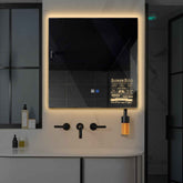 LED Spiegel Vierkant | met Touch-Knoppen | en Anti-Condens Functie | Warm Wit Licht - Reyze Serie Motivated Model 5