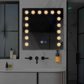 LED Spiegel Vierkant | met Touch-Knoppen | en Anti-Condens Functie | Warm Wit Licht - Reyze Serie Salono Model 6