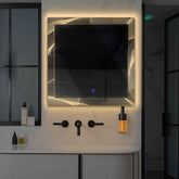 LED Spiegel Vierkant | met Touch-Knop | Warm Wit Licht - Reyze Serie Simetria Model 2