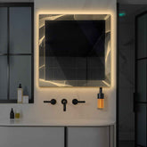 LED Spiegel Vierkant | Zonder Touchknoppen | Warm Wit Licht - Reyze Serie Simetria Model 2