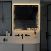 LED Spiegel Vierkant | met Touch-Knop | Warm Wit Licht - Reyze Serie Simetria Model 8