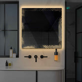 LED Spiegel Vierkant | Zonder Touchknoppen | Warm Wit Licht - Reyze Serie Simetria Model 8
