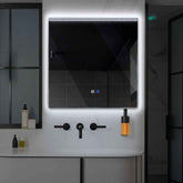LED Spiegel Vierkant | met Touch-Knoppen | en Anti-Condens Functie | Koud wit licht - Reyze Serie Edge Model 5