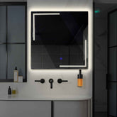 LED Spiegel Vierkant | met Touch-Knop | Neutraal wit licht - Reyze Serie Minimal Model 2