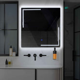 LED Spiegel Vierkant | met Touch-Knop | Koud wit licht - Reyze Serie Minimal Model 2