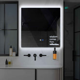 LED Spiegel Vierkant | met Touch-Knoppen | en Anti-Condens Functie | Koud wit licht - Reyze Serie Motivated Model 1