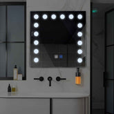 LED Spiegel Vierkant | met Touch-Knoppen | en Anti-Condens Functie | Koud wit licht - Reyze Serie Salono Model 6