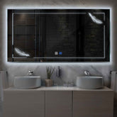 LED Spiegel Rechthoekig | met Touch-Knoppen | en Anti-Condens Functie | Koud wit licht - Reyze Serie Good Vibes Model 2