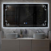 LED Spiegel Rechthoekig | met Touch-Knoppen | en Anti-Condens Functie | Koud wit licht - Reyze Serie Good Vibes Model 5