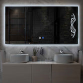 LED Spiegel Rechthoekig | met Touch-Knoppen | en Anti-Condens Functie | Koud wit licht - Reyze Serie Good Vibes Model 6