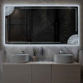 LED Spiegel Rechthoekig | Zonder Touchknoppen | Koud wit licht - Reyze Serie Good Vibes Model 7