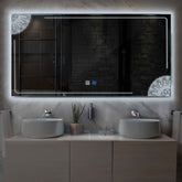 LED Spiegel Rechthoekig | met Touch-Knoppen | en Anti-Condens Functie | Koud wit licht - Reyze Serie Good Vibes Model 7