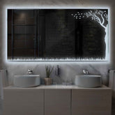 LED Spiegel Rechthoekig | Zonder Touchknoppen | Koud wit licht - Reyze Serie Good Vibes Model 8