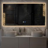 LED Spiegel Rechthoekig | met Touch-Knoppen | en Anti-Condens Functie | Warm Wit Licht - Reyze Serie Good Vibes Model 4