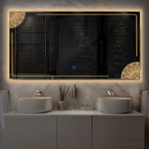 LED Spiegel Rechthoekig | met Touch-Knop | Warm Wit Licht - Reyze Serie Good Vibes Model 7