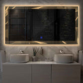 LED Spiegel Rechthoekig | met Touch-Knop | Warm Wit Licht - Reyze Serie Simetria Model 2