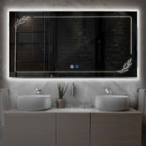 LED Spiegel Rechthoekig | met Touch-Knoppen | en Anti-Condens Functie | Neutraal wit licht - Reyze Serie Good Vibes Model 1