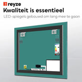 LED Spiegel Vierkant | met Touch-Knop | Warm Wit Licht - Reyze Serie Motivated Model 7