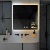 LED Spiegel Vierkant | met Touch-Knoppen | en Anti-Condens Functie | Instelbare lichttemperatuur - Reyze Serie Motivated Model 1