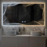 LED Spiegel Rechthoekig | met Touch-Knoppen | en Anti-Condens Functie | Instelbare lichttemperatuur - Reyze Serie Simetria Model 3