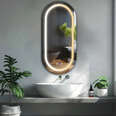 LED Spiegel Ovaal | met Touch-Knoppen | en Anti-Condens Functie | Instelbare lichttemperatuur - Reyze Serie Salono Model 1