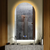 LED Spiegel Semi-ovaal 2 | met Touch-Knoppen | en Anti-Condens Functie | Instelbare lichttemperatuur - Reyze Serie Ambient Model 1