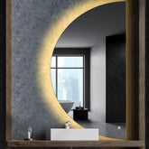 LED Spiegel Halve maan | met Touch-Knop | Warm Wit Licht - Reyze Serie Ambient Model 1 - Rechterkant
