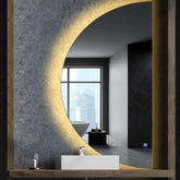 LED Spiegel Halve maan | met Touch-Knoppen | en Anti-Condens Functie | Warm Wit Licht - Reyze Serie Ambient Model 1 - Rechterkant