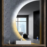 LED Spiegel Halve maan | met Touch-Knoppen | en Anti-Condens Functie | Instelbare lichttemperatuur - Reyze Serie Ambient Model 1 - Rechterkant