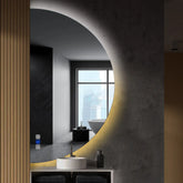 LED Spiegel Halve maan | met Touch-Knoppen | en Anti-Condens Functie | Instelbare lichttemperatuur - Reyze Serie Ambient Model 1 - Linkerkant