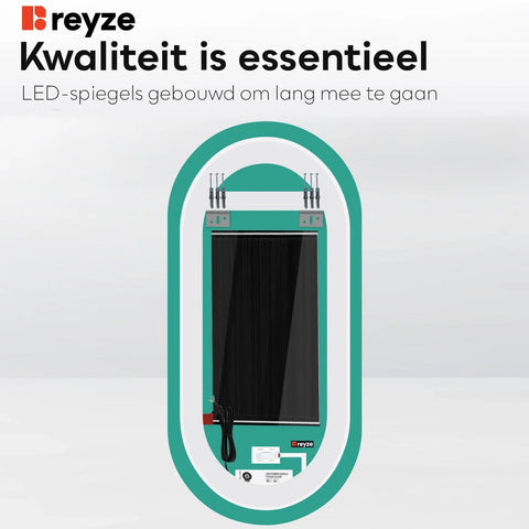 LED Spiegel Ovaal | met Touch-Knoppen | en Anti-Condens Functie | Warm Wit Licht - Reyze Serie Salono Model 1